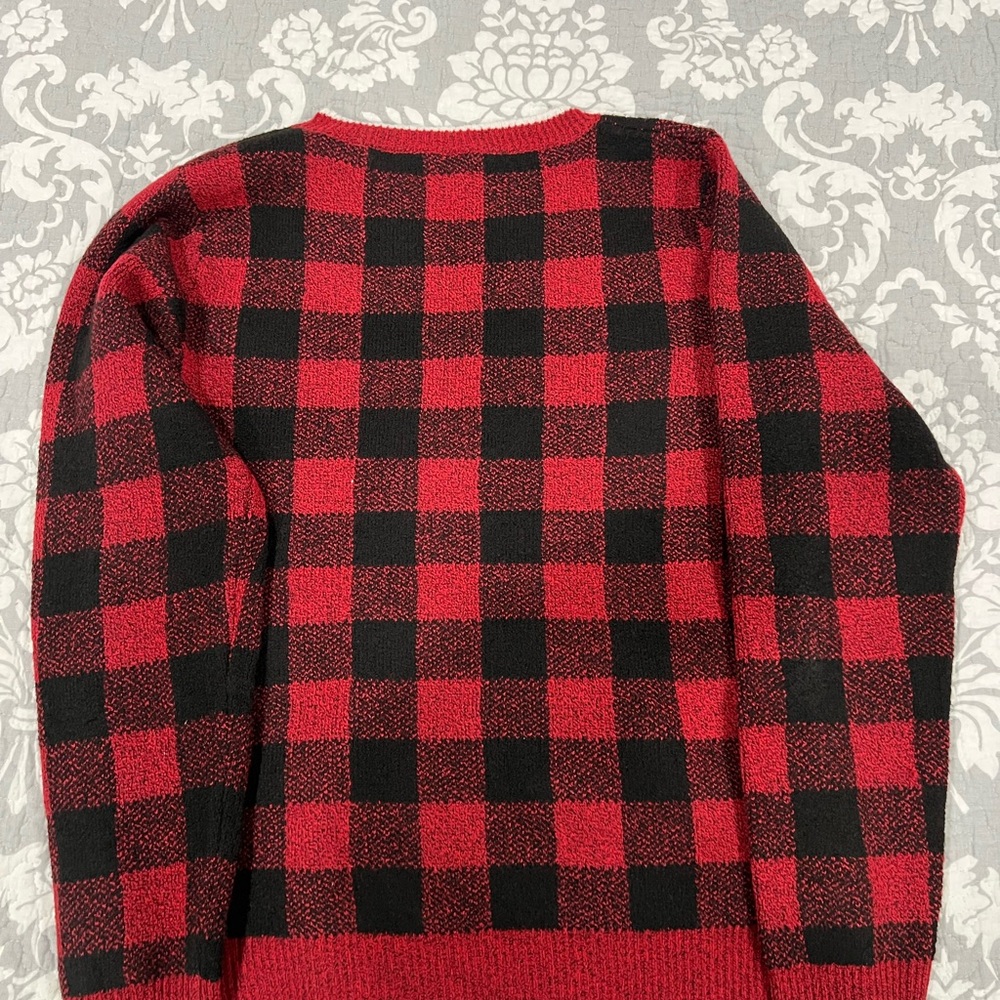 Red and Black Plaid Sweater